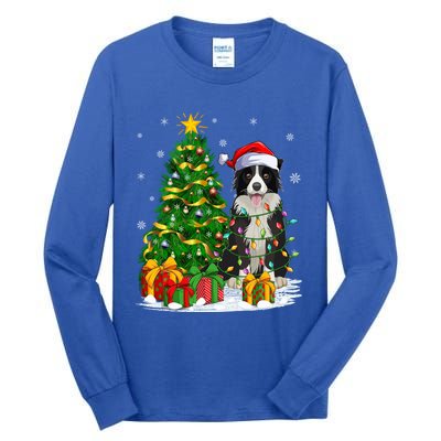 Border Collie Dog Lover Xmas Santa Border Collie Christmas Gift Tall Long Sleeve T-Shirt