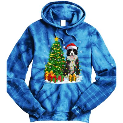 Border Collie Dog Lover Xmas Santa Border Collie Christmas Gift Tie Dye Hoodie