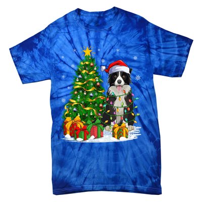 Border Collie Dog Lover Xmas Santa Border Collie Christmas Gift Tie-Dye T-Shirt