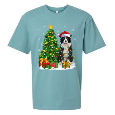 Border Collie Dog Lover Xmas Santa Border Collie Christmas Gift Sueded Cloud Jersey T-Shirt