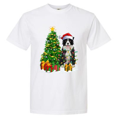 Border Collie Dog Lover Xmas Santa Border Collie Christmas Gift Garment-Dyed Heavyweight T-Shirt