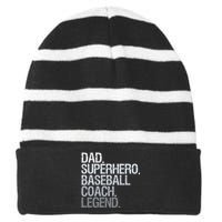 Baseball Coach Dad Striped Beanie with Solid Band