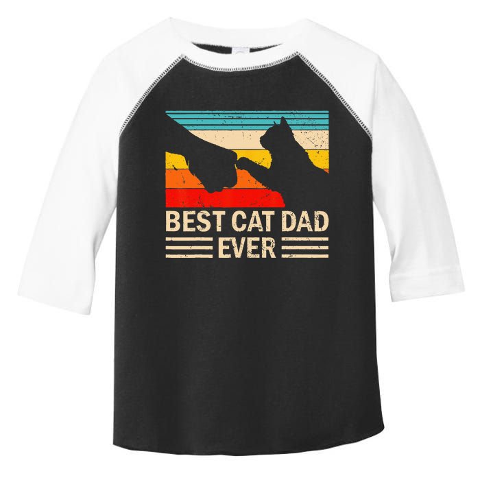 Best Cat Dad Ever Funny Vintage Cat Daddy  Toddler Fine Jersey T-Shirt