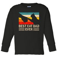 Best Cat Dad Ever Funny Vintage Cat Daddy  Toddler Long Sleeve Shirt