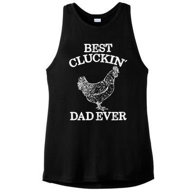 Best Cluckin' Dad Ever Gift Funny Father's Day Chicken Farm Gift Ladies PosiCharge Tri-Blend Wicking Tank