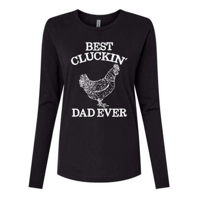 Best Cluckin' Dad Ever Gift Funny Father's Day Chicken Farm Gift Womens Cotton Relaxed Long Sleeve T-Shirt