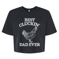 Best Cluckin' Dad Ever Gift Funny Father's Day Chicken Farm Gift Bella+Canvas Jersey Crop Tee