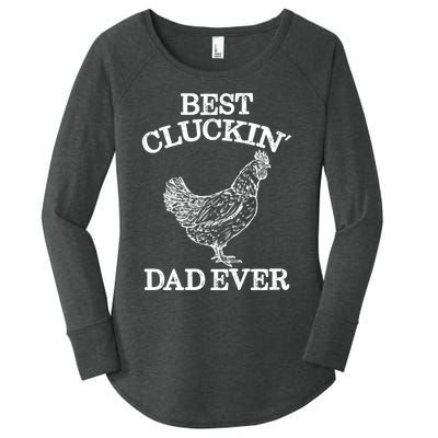 Best Cluckin' Dad Ever Gift Funny Father's Day Chicken Farm Gift Women's Perfect Tri Tunic Long Sleeve Shirt