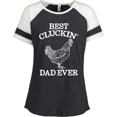 Best Cluckin' Dad Ever Gift Funny Father's Day Chicken Farm Gift Enza Ladies Jersey Colorblock Tee