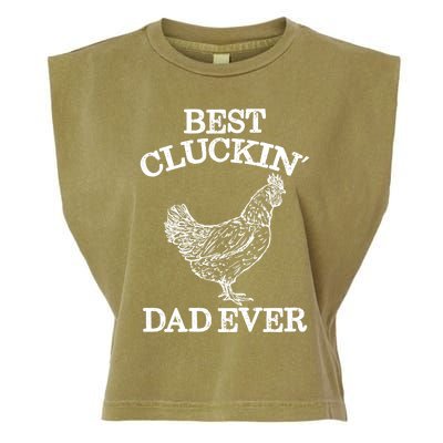 Best Cluckin' Dad Ever Gift Funny Father's Day Chicken Farm Gift Garment-Dyed Women's Muscle Tee