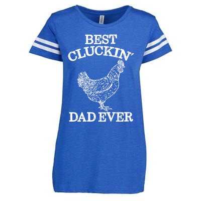 Best Cluckin' Dad Ever Gift Funny Father's Day Chicken Farm Gift Enza Ladies Jersey Football T-Shirt