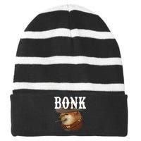 Bonk Cowboy Dog Striped Beanie with Solid Band