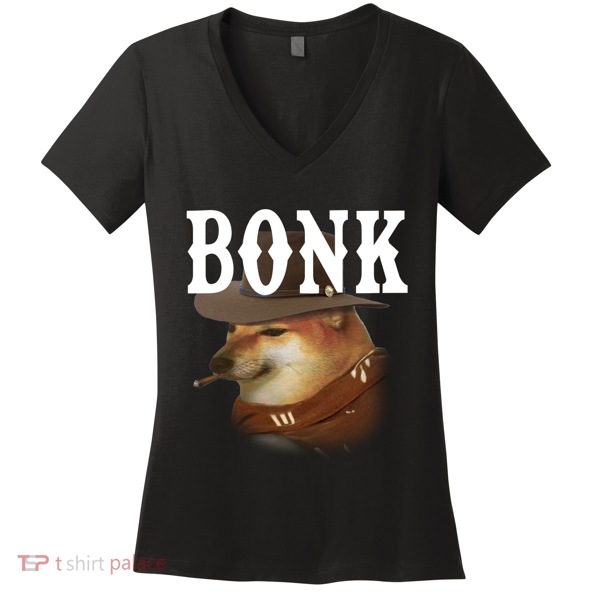 Bonk Cowboy Dog Women's V-Neck T-Shirt