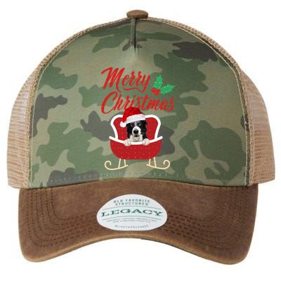 Border Collie Dog Merry Christmas Design For The Holiday Season! Legacy Tie Dye Trucker Hat