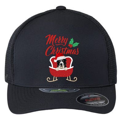Border Collie Dog Merry Christmas Design For The Holiday Season! Flexfit Unipanel Trucker Cap