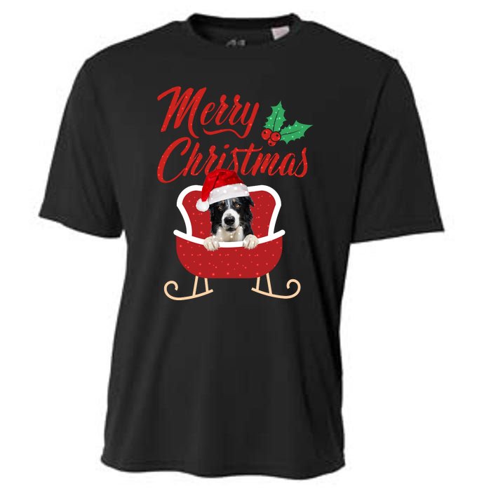 Border Collie Dog Merry Christmas Design For The Holiday Season! Cooling Performance Crew T-Shirt