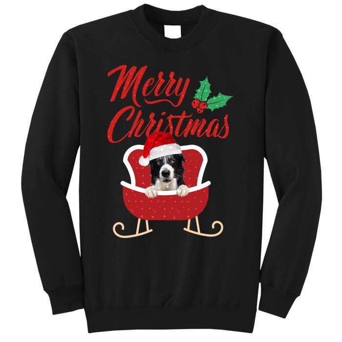 Border Collie Dog Merry Christmas Design For The Holiday Season! Sweatshirt