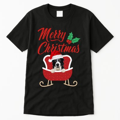 Border Collie Dog Merry Christmas Design For The Holiday Season! Tall T-Shirt