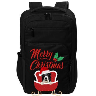 Border Collie Dog Merry Christmas Design For The Holiday Season! Impact Tech Backpack