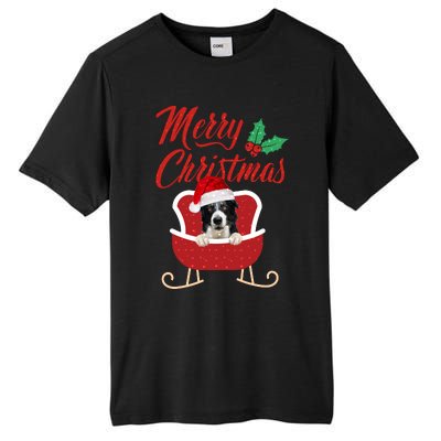 Border Collie Dog Merry Christmas Design For The Holiday Season! Tall Fusion ChromaSoft Performance T-Shirt