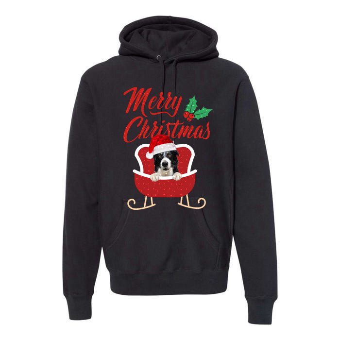 Border Collie Dog Merry Christmas Design For The Holiday Season! Premium Hoodie