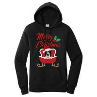 Border Collie Dog Merry Christmas Design For The Holiday Season! Women's Pullover Hoodie