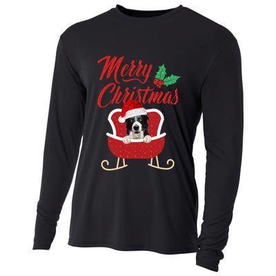 Border Collie Dog Merry Christmas Design For The Holiday Season! Cooling Performance Long Sleeve Crew