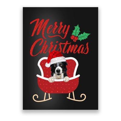 Border Collie Dog Merry Christmas Design For The Holiday Season! Poster