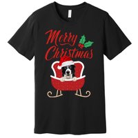 Border Collie Dog Merry Christmas Design For The Holiday Season! Premium T-Shirt