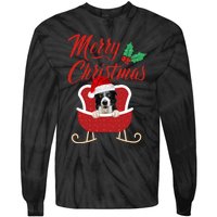 Border Collie Dog Merry Christmas Design For The Holiday Season! Tie-Dye Long Sleeve Shirt