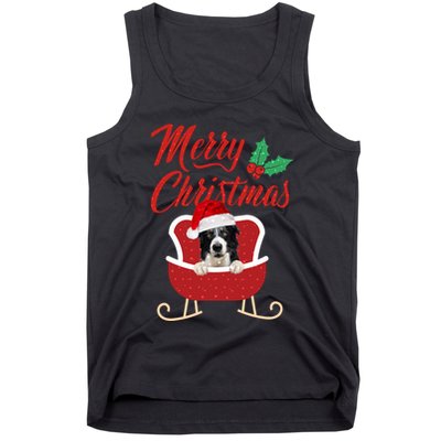 Border Collie Dog Merry Christmas Design For The Holiday Season! Tank Top