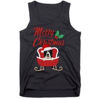 Border Collie Dog Merry Christmas Design For The Holiday Season! Tank Top