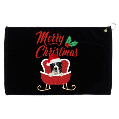 Border Collie Dog Merry Christmas Design For The Holiday Season! Grommeted Golf Towel