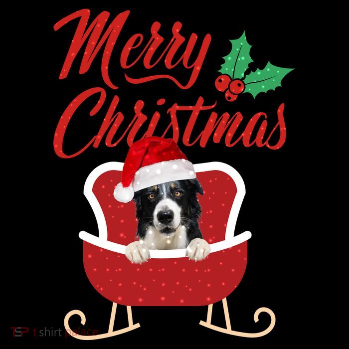 Border Collie Dog Merry Christmas Design For The Holiday Season! Short Acrylic Beanie