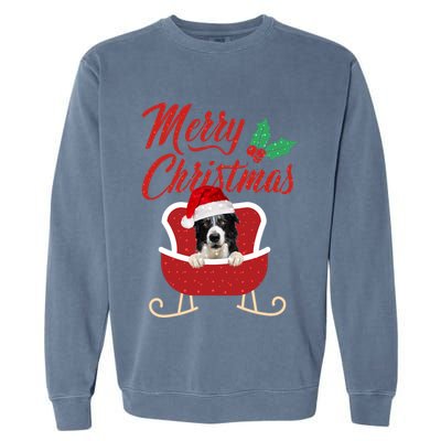 Border Collie Dog Merry Christmas Design For The Holiday Season! Garment-Dyed Sweatshirt