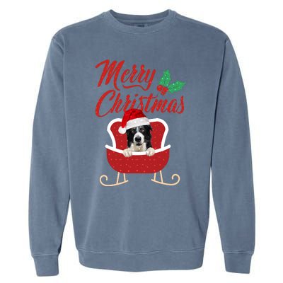 Border Collie Dog Merry Christmas Design For The Holiday Season! Garment-Dyed Sweatshirt