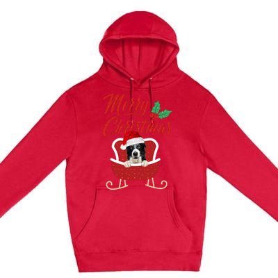 Border Collie Dog Merry Christmas Design For The Holiday Season! Premium Pullover Hoodie