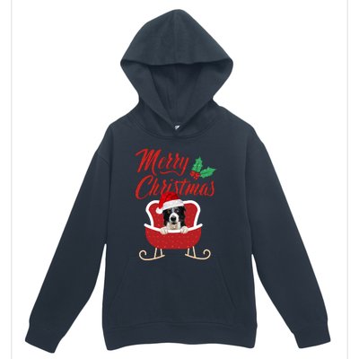 Border Collie Dog Merry Christmas Design For The Holiday Season! Urban Pullover Hoodie