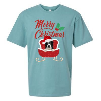 Border Collie Dog Merry Christmas Design For The Holiday Season! Sueded Cloud Jersey T-Shirt