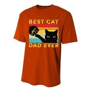 Best Cat Dad Ever Funny Cat Daddy Fist Bump Fathers Day Performance Sprint T-Shirt