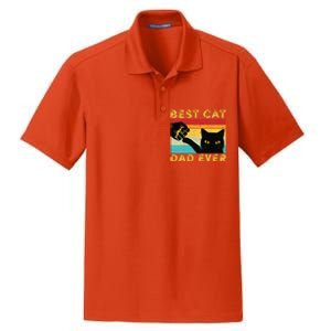 Best Cat Dad Ever Funny Cat Daddy Fist Bump Fathers Day Dry Zone Grid Polo