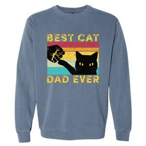 Best Cat Dad Ever Funny Cat Daddy Fist Bump Fathers Day Garment-Dyed Sweatshirt