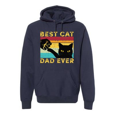 Best Cat Dad Ever Funny Cat Daddy Fist Bump Fathers Day Premium Hoodie