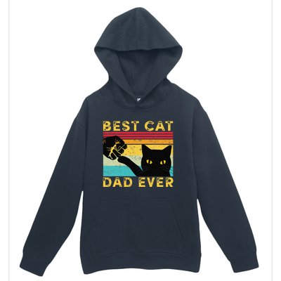 Best Cat Dad Ever Funny Cat Daddy Fist Bump Fathers Day Urban Pullover Hoodie