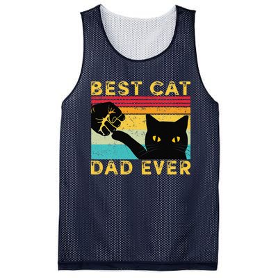 Best Cat Dad Ever Funny Cat Daddy Fist Bump Fathers Day Mesh Reversible Basketball Jersey Tank