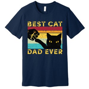 Best Cat Dad Ever Funny Cat Daddy Fist Bump Fathers Day Premium T-Shirt