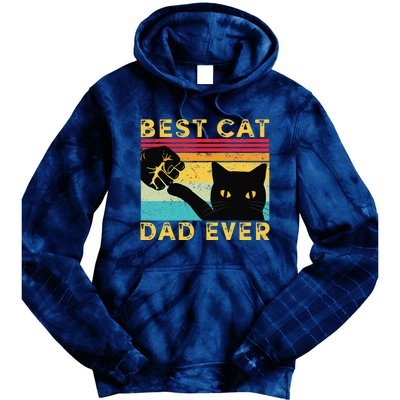 Best Cat Dad Ever Funny Cat Daddy Fist Bump Fathers Day Tie Dye Hoodie