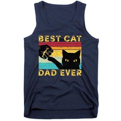 Best Cat Dad Ever Funny Cat Daddy Fist Bump Fathers Day Tank Top