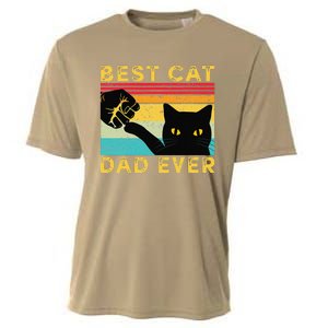 Best Cat Dad Ever Funny Cat Daddy Fist Bump Fathers Day Cooling Performance Crew T-Shirt