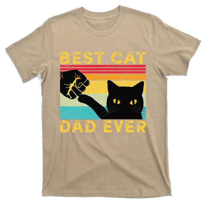 Best Cat Dad Ever Funny Cat Daddy Fist Bump Fathers Day T-Shirt